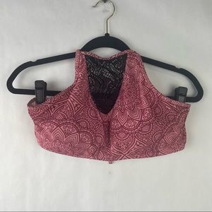 Bobbie Brooks Pink Halter Top Swim Top w/ mesh cutout Size 1X